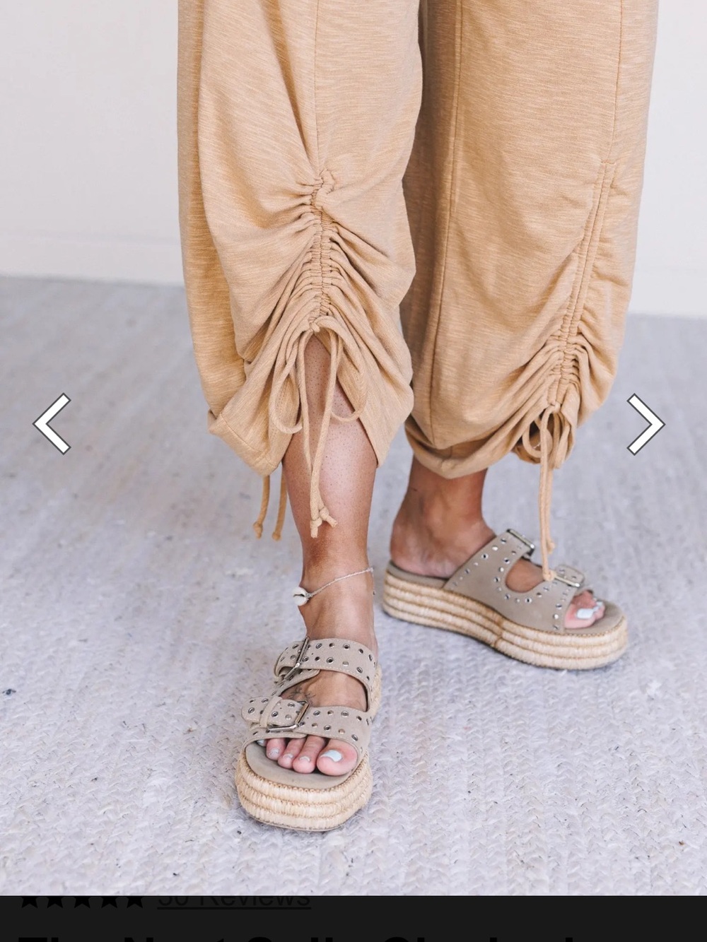 Drawstring Ruched-Hem Jogger Pants - Picture 2 of 5